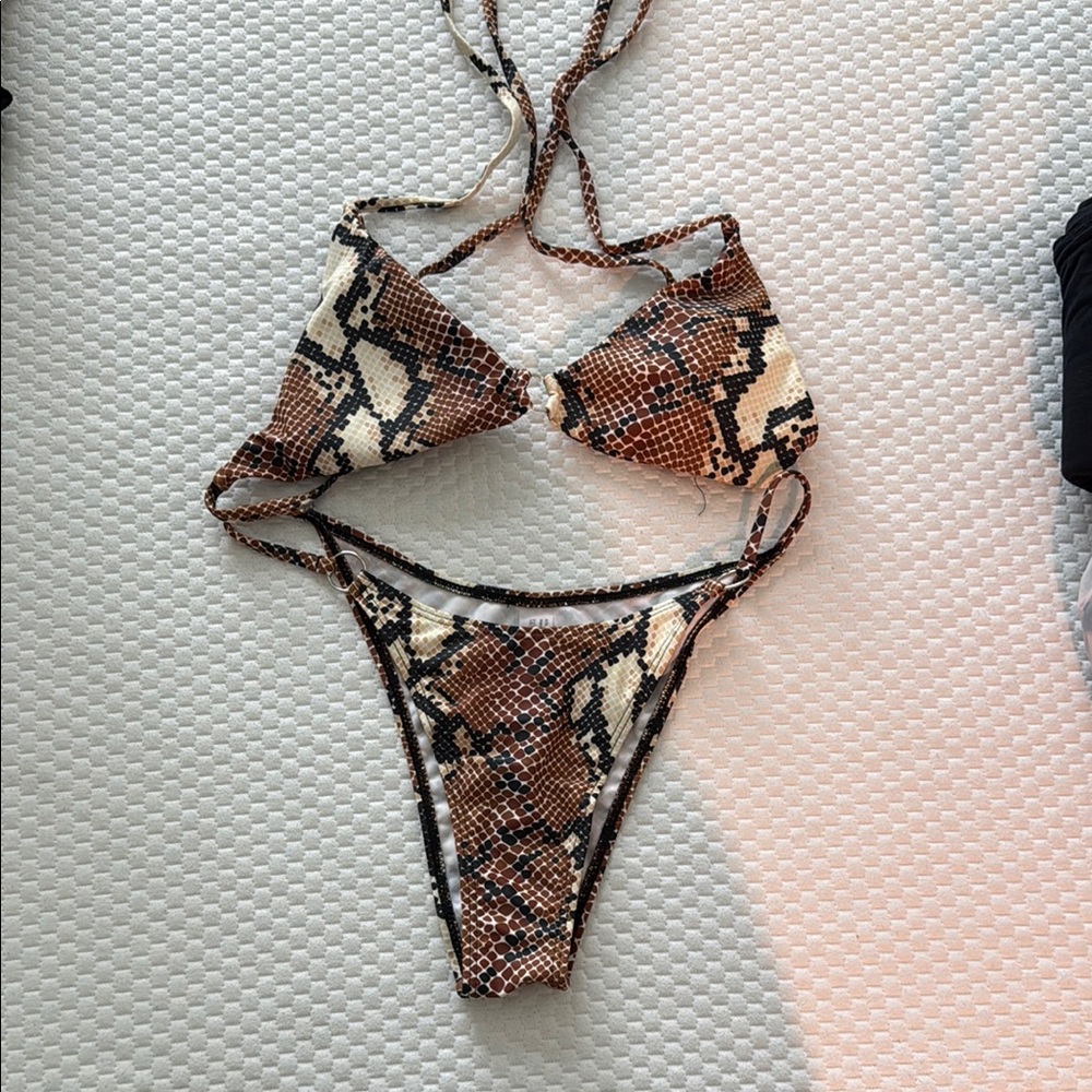 Snake Print Bikini Set